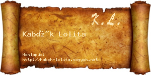 Kabók Lolita névjegykártya